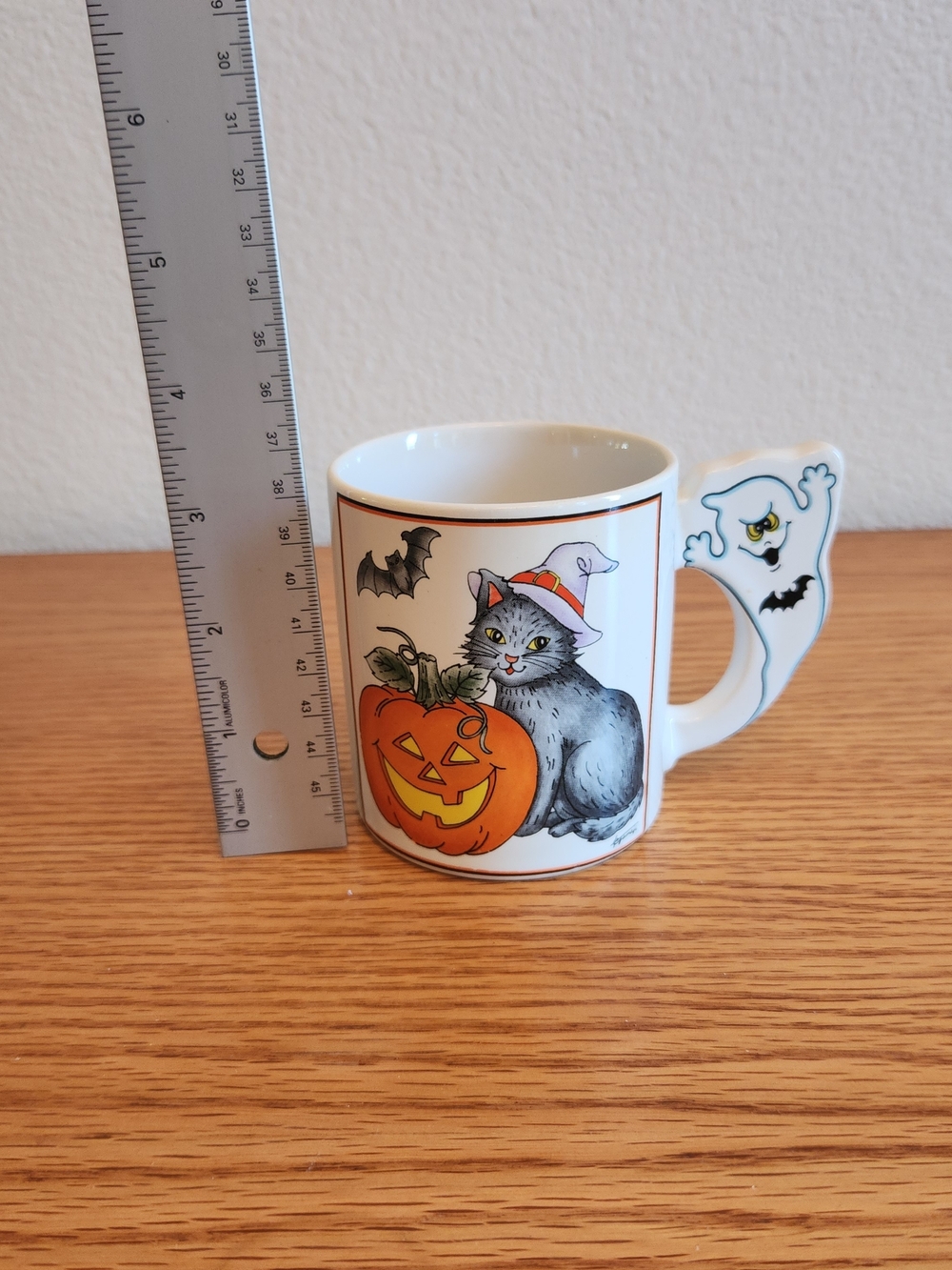 Vintage Halloween Cat & Ghost Ceramic Mug - Made In Japan - Picture 7 of 8